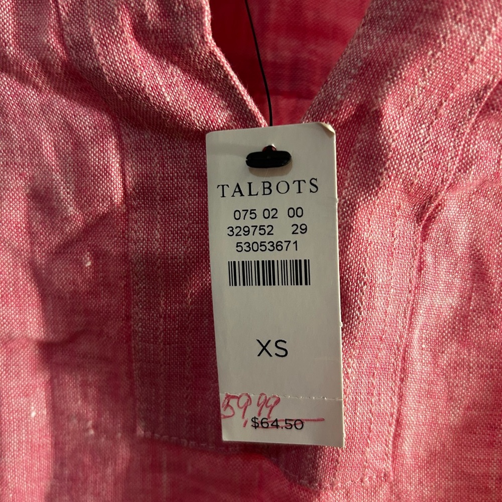 Talbots Pink Sleeveless Mandarin Collar Tank Top - Picture 4 of 9
